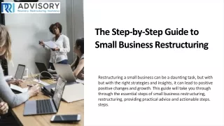 Revitalize Your Business: RRI Advisory's Small Business Restructuring Expertise
