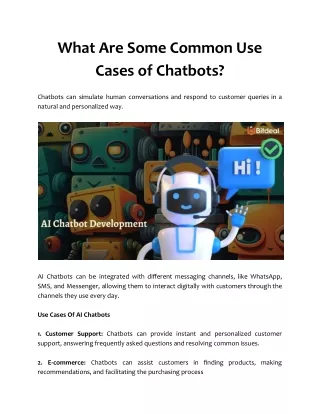 What Are Some Common Use Cases of Chatbots