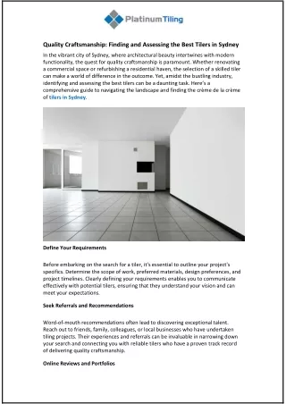 quality craftsmanship finding and assessing