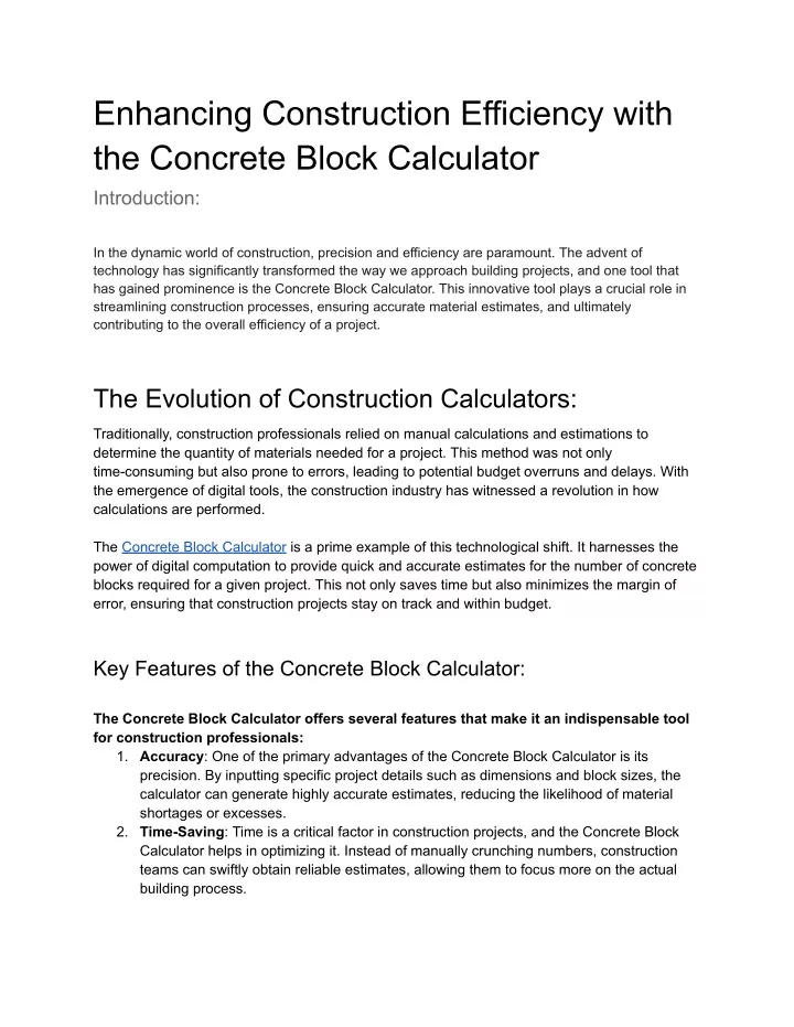 enhancing construction efficiency with