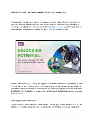 unlocking potential how carepro disability