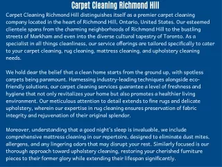 Carpet Cleaning Richmond Hill