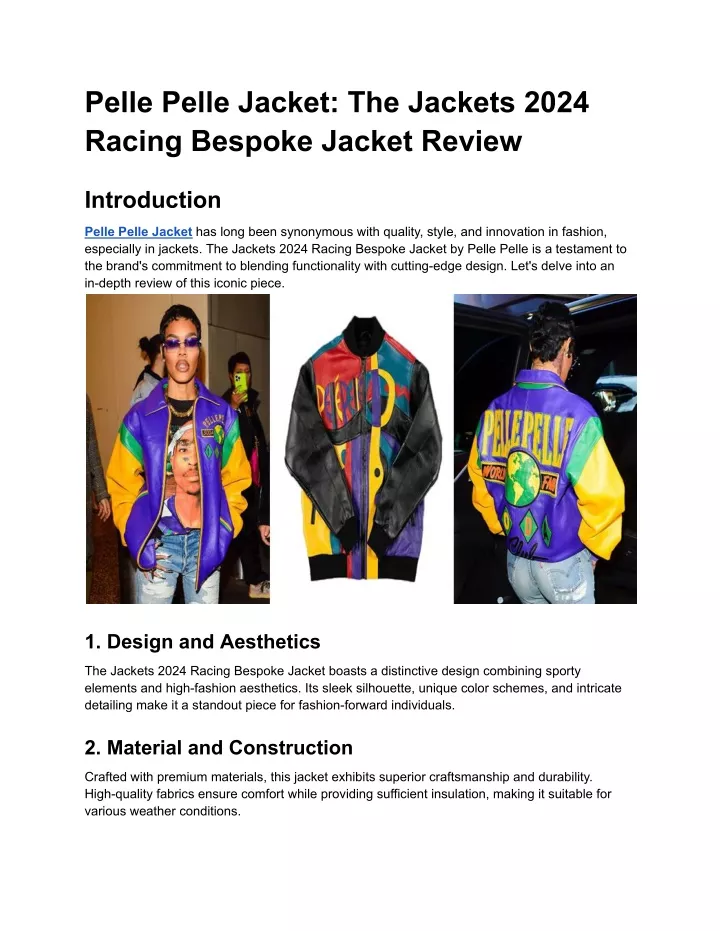 pelle pelle jacket the jackets 2024 racing