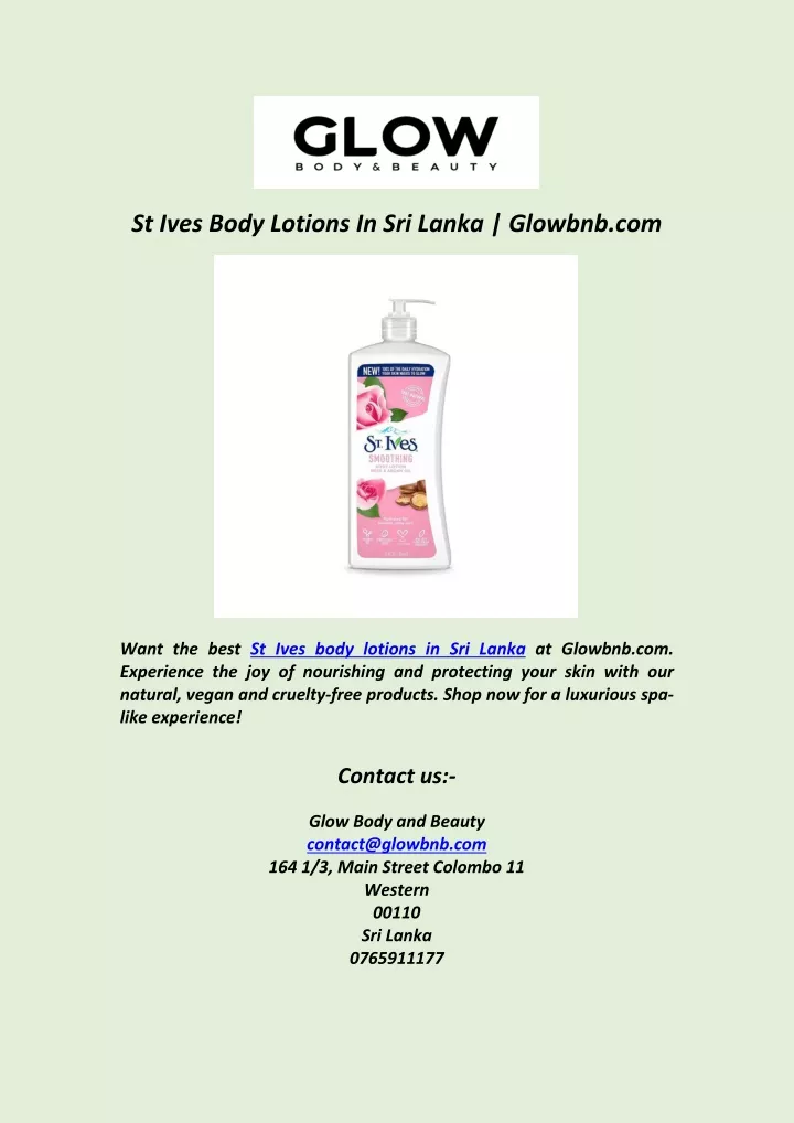 st ives body lotions in sri lanka glowbnb com