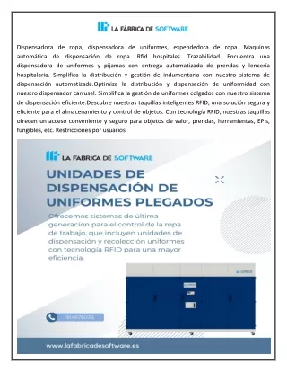 dispensadora de ropa dispensadora de uniformes