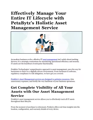 Effectively Manage Your Entire IT Lifecycle with PetaBytz (1)