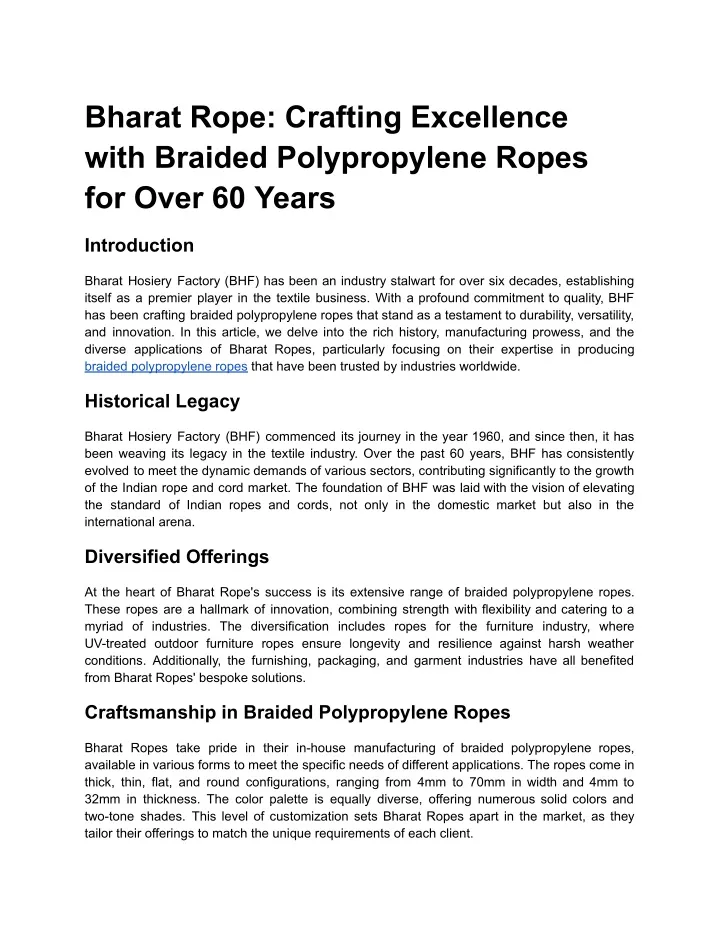 bharat rope crafting excellence with braided