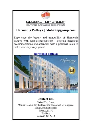 Harmonia Pattaya | Globaltopgroup.com