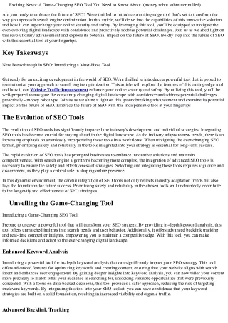 exciting news a game changing seo tool you need