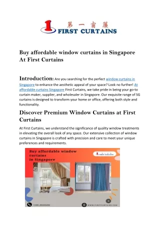 Buy affordable window curtains in Singapore At First Curtains