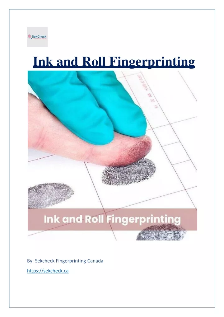 ink a n d roll finge r p rinting