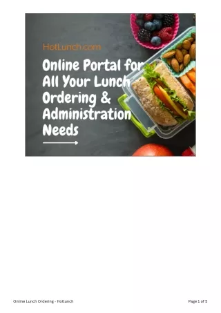 Online Lunch Ordering - Hotlunch