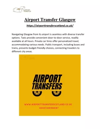 Airport Transfer Glasgow