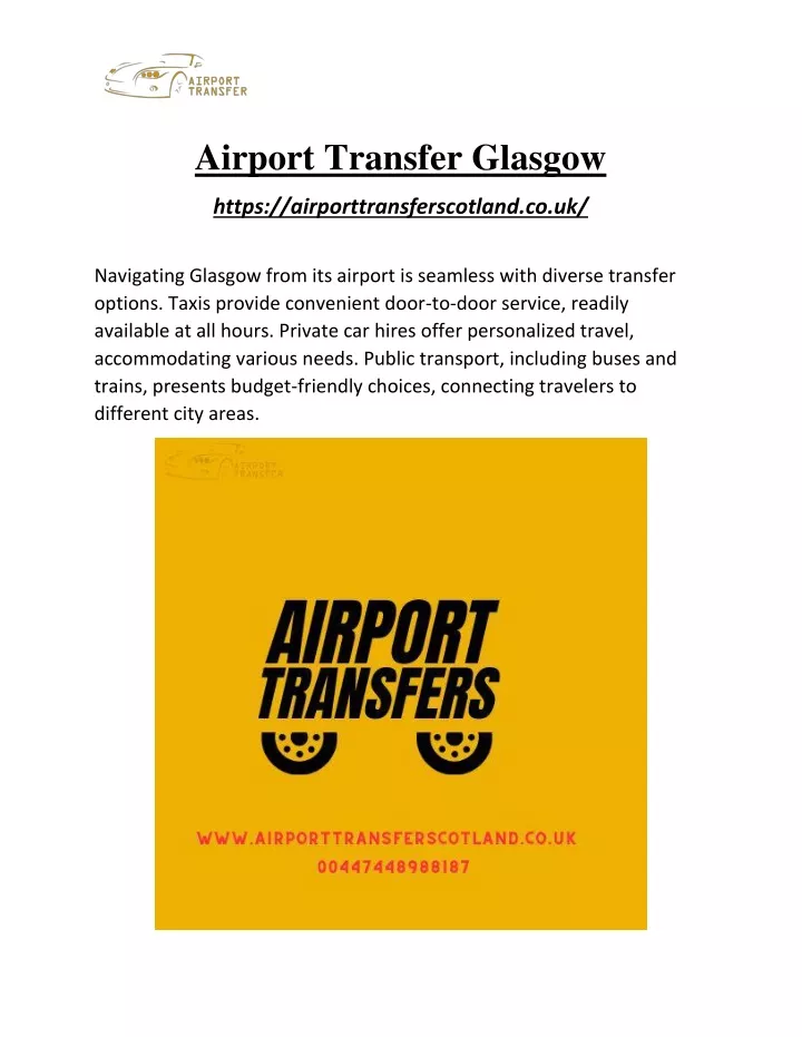 airport transfer glasgow