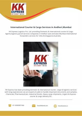 International Courier & Cargo Services in Andheri,Mumbai