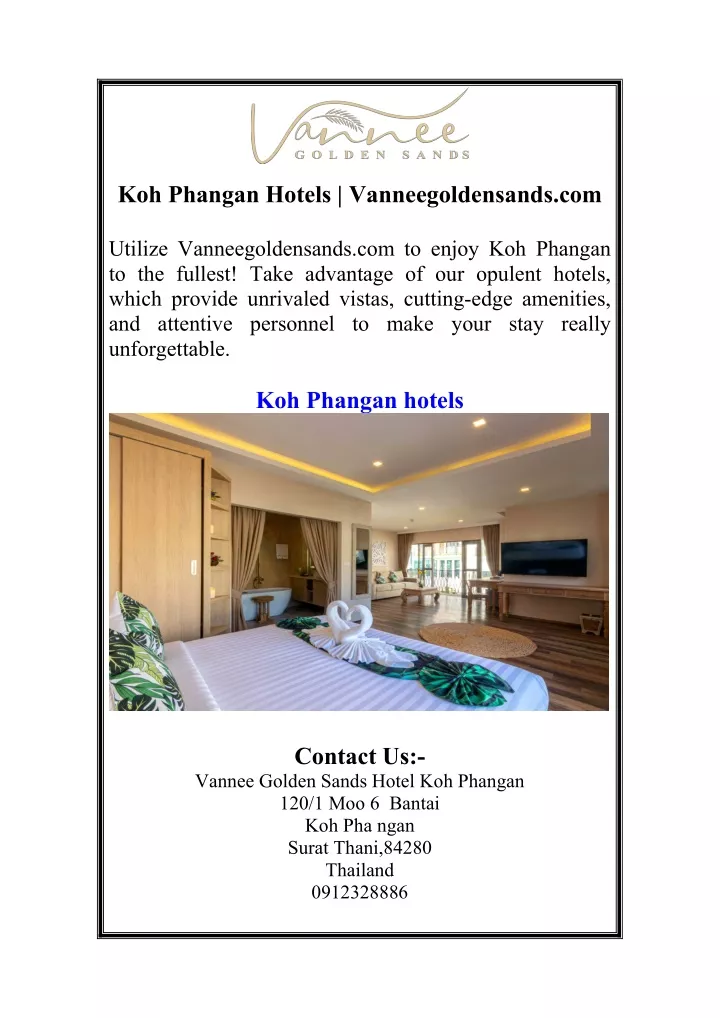 koh phangan hotels vanneegoldensands com