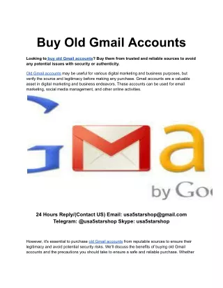 Buy Old Gmail Accounts