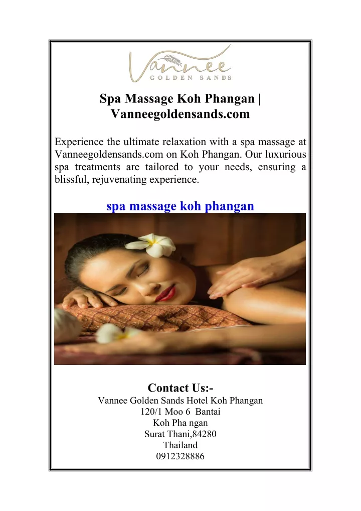 Ppt Spa Massage Koh Phangan Powerpoint