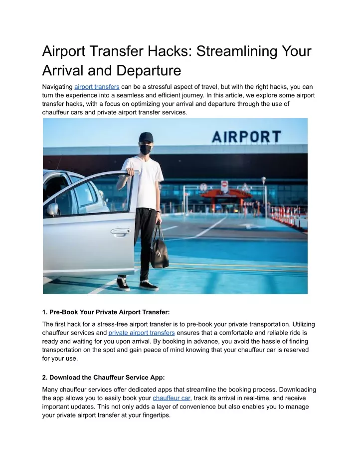 airport transfer hacks streamlining your arrival