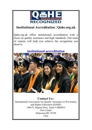 institutional accreditation qahe org uk
