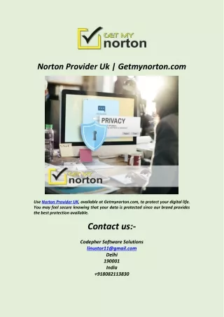 Norton Provider Uk  Getmynorton.com