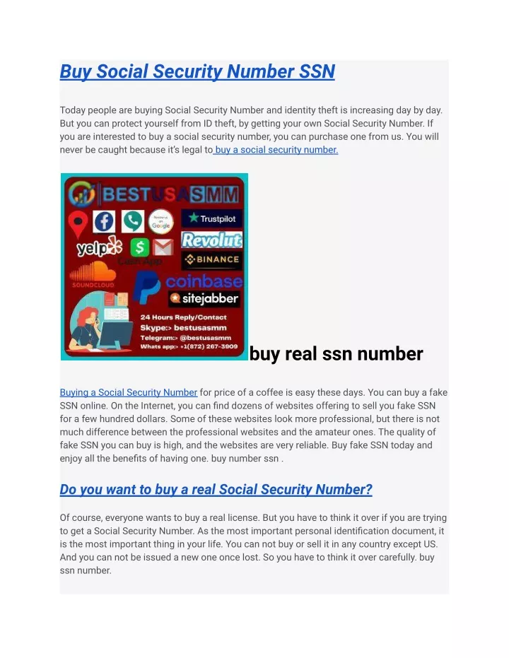 buy social security number ssn