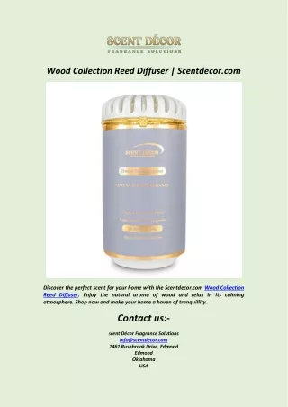 Wood Collection Reed Diffuser  Scentdecor.com