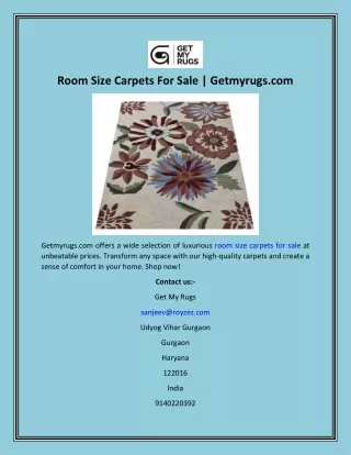 Room Size Carpets For Sale  Getmyrugs