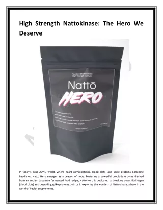 High Strength Nattokinase_ The Hero We Deserve