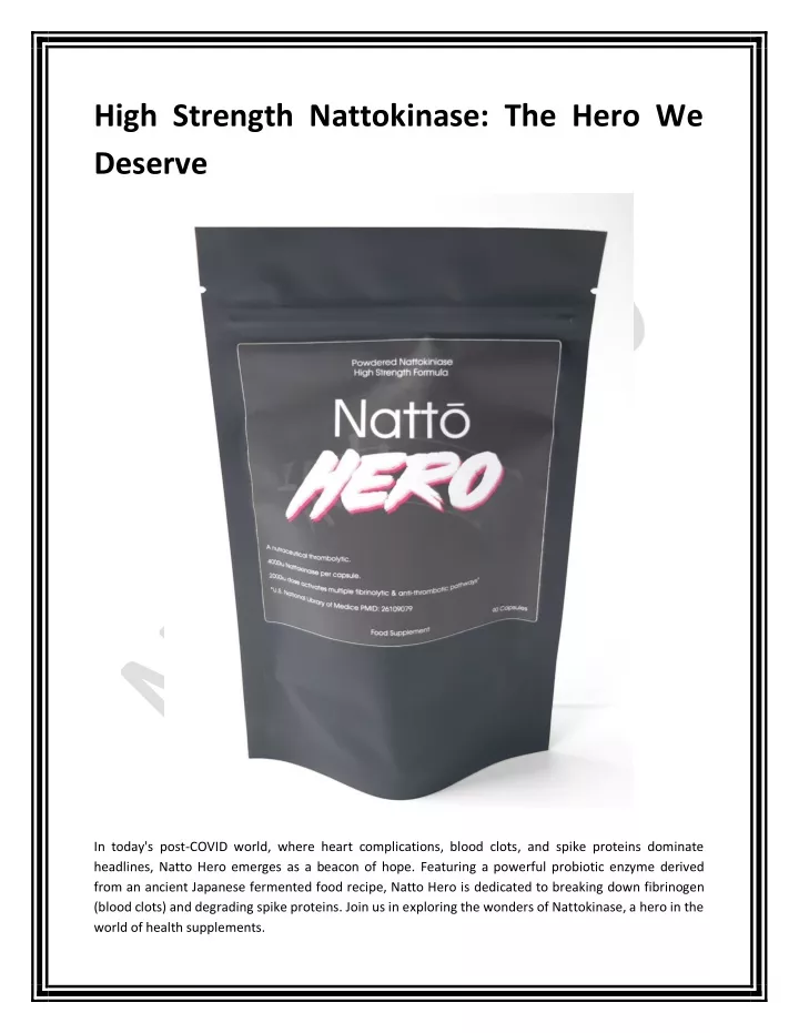 high strength nattokinase the hero we deserve