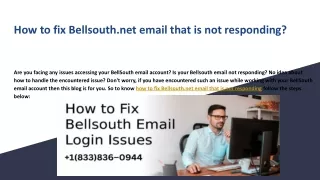 How to fix Bellsouth.net email that is not responding?