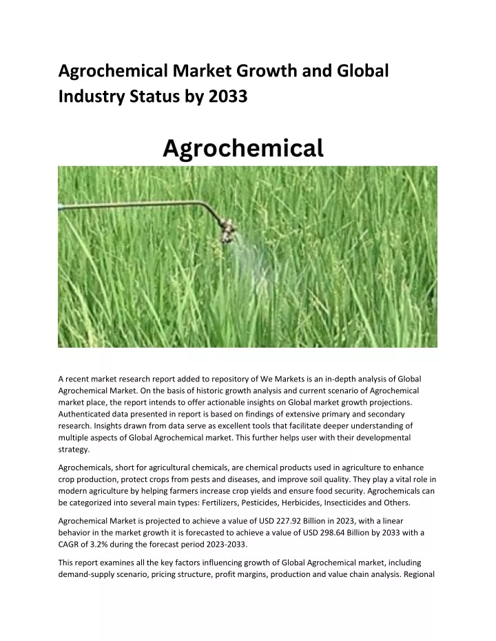 agrochemical market growth and global industry