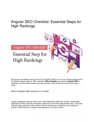 Angular SEO Checklist Essential Steps for High Rankings