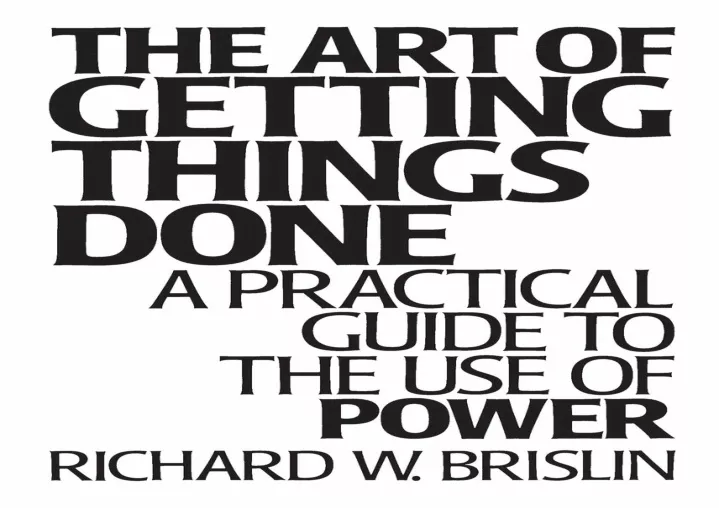 Ppt ⚡pdf Download The Art Of Getting Things Done A Practical Guide