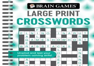 ⚡️PDF/READ❤️ Brain Games - Crossword Puzzles - Large Print (Green)