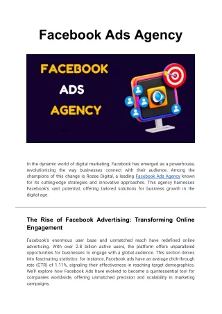 Facebook Ads Agency