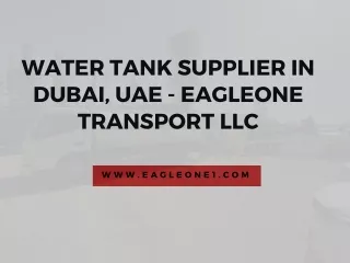 Best Dubai Water Supply Services - EagleOne  Dubai