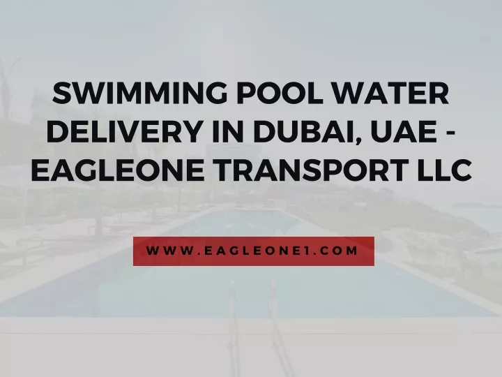swimming pool water delivery in dubai