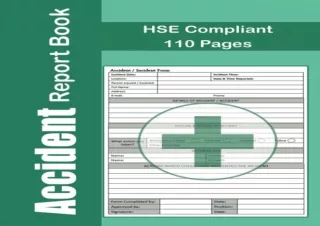 ❤READ ⚡PDF Accident Report Book: HSE Compliant A4 - Record All Incident In Your