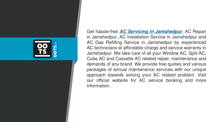 get hassle free ac servicing in jamshedpur