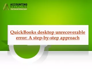 quickbooks desktop unrecoverable error a step by step approach