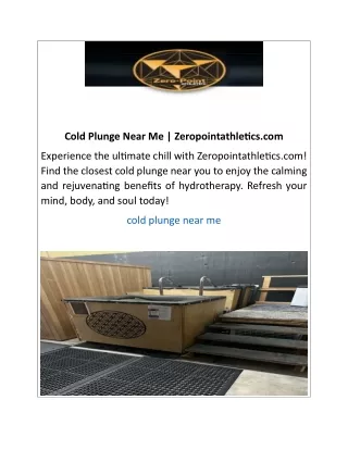 Cold Plunge Near Me  Zeropointathletics