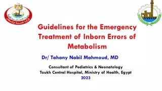 Emergency Treatment of Acutely Presenting Inborn Errors of Metabolism