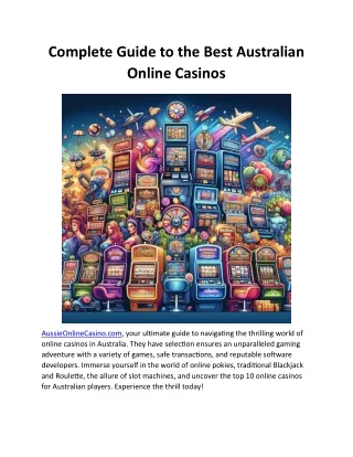 Complete Guide to the Best Australian Online Casinos