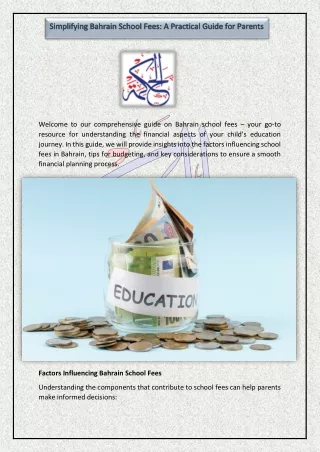 Simplifying Bahrain School Fees - A Practical Guide for Parents