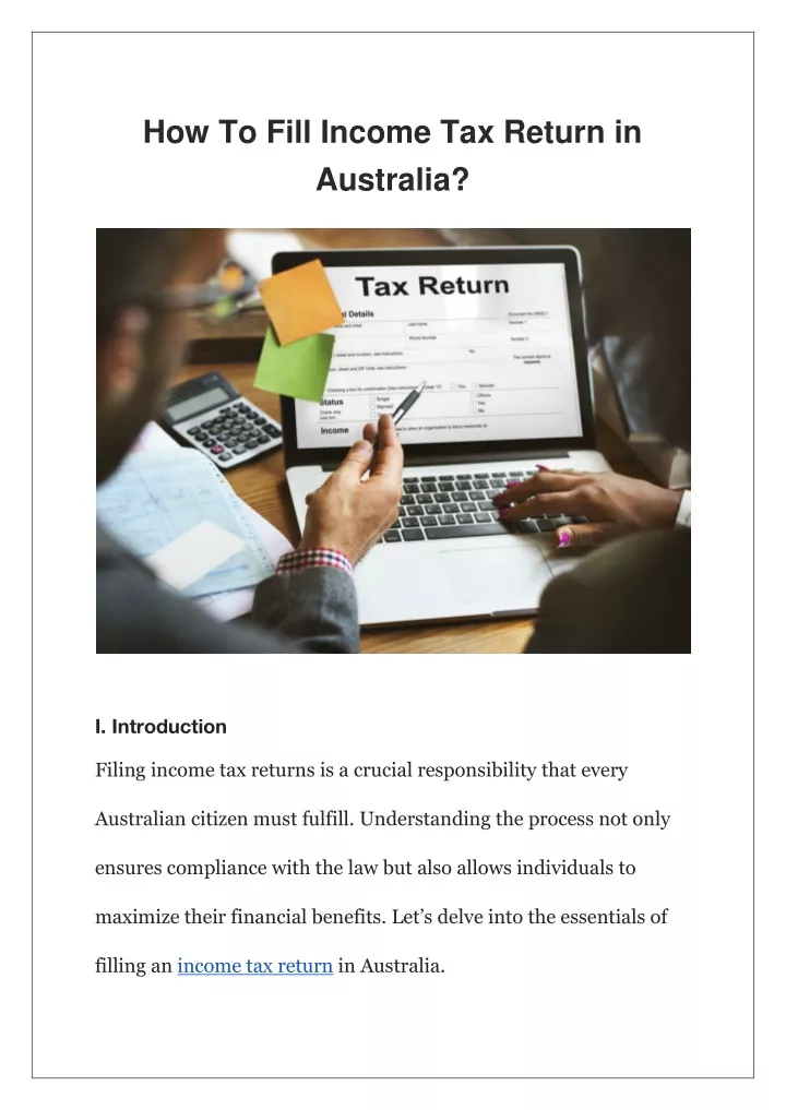 how to fill income tax return in australia