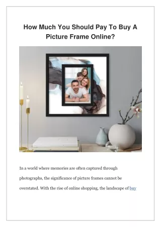 How Much You Should Pay To Buy A Picture Frame Online?