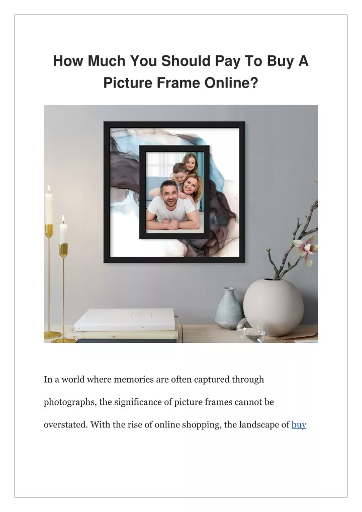 how much you should pay to buy a picture frame