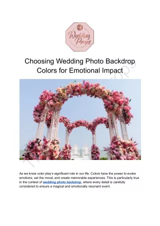 Choosing Wedding Photo Backdrop Colors for Emotional Impact