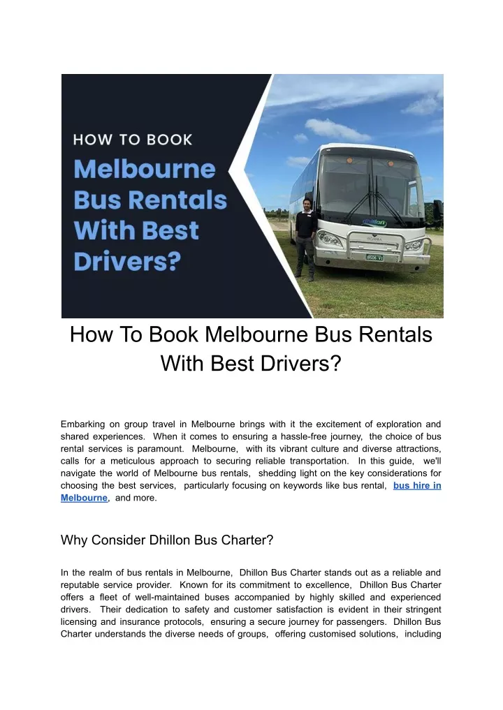 how to book melbourne bus rentals with best